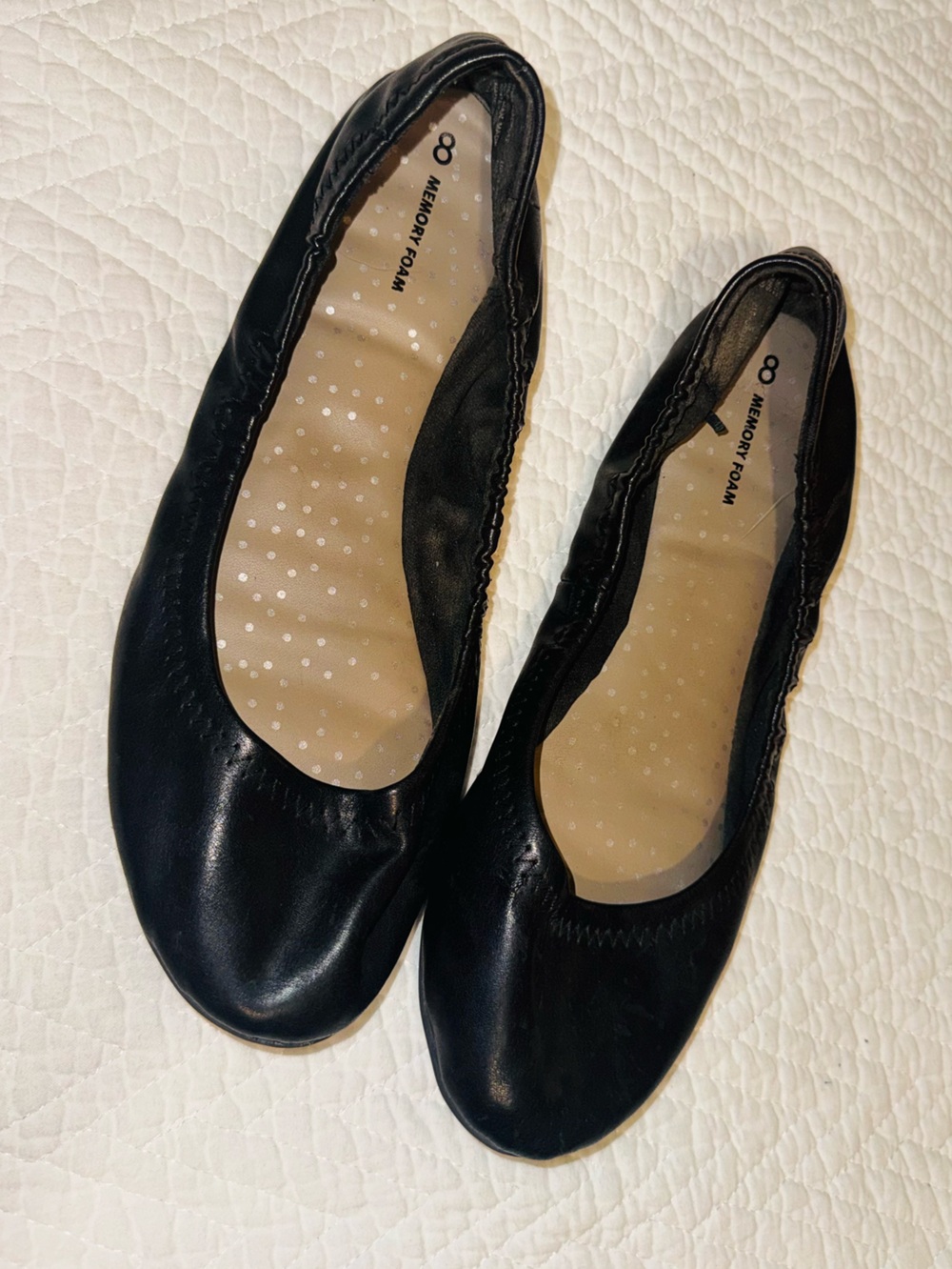 👑 Size 8 Women's Black Memory Foam Ballet Flats